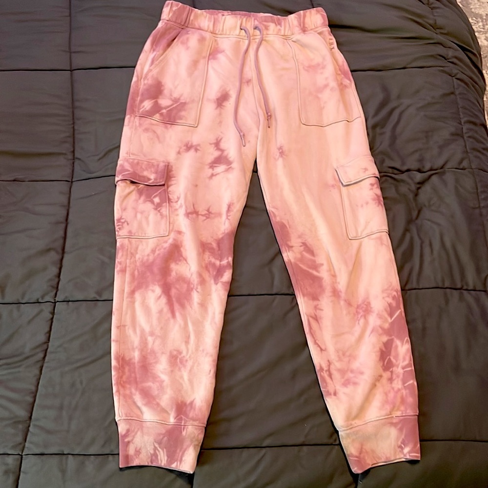 Pinks Purple Tye Die Cargo Sweats With Pockets and String